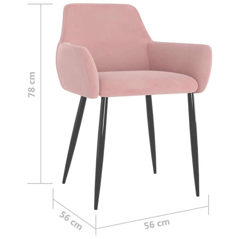 Dining Chairs Upholstered Chair with Metal Legs for Living Room Velvet - 22 x 22 x 30.7