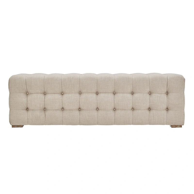 Banc capitonné en lin par