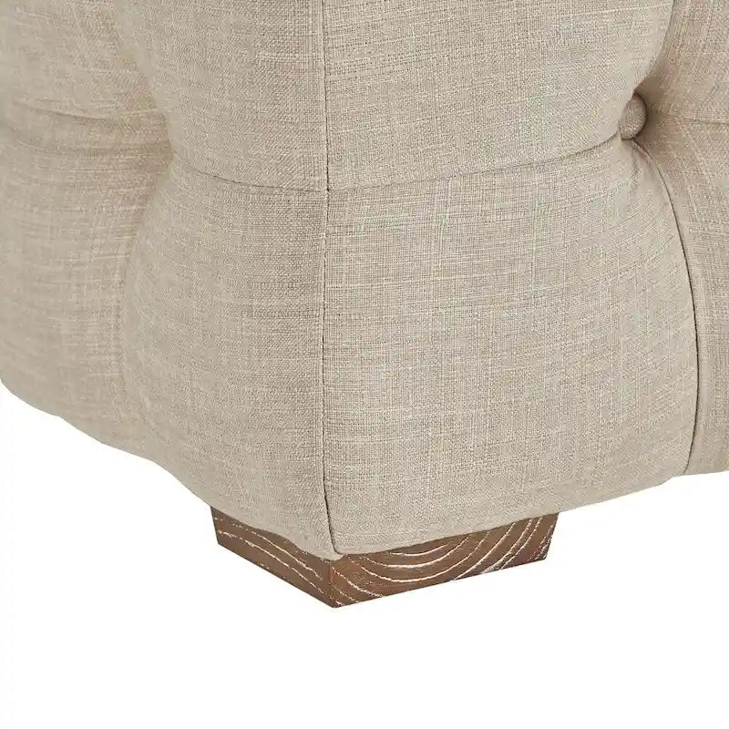 Banc capitonné en lin par