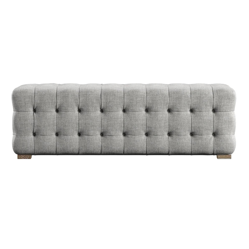 Banc capitonné en lin par