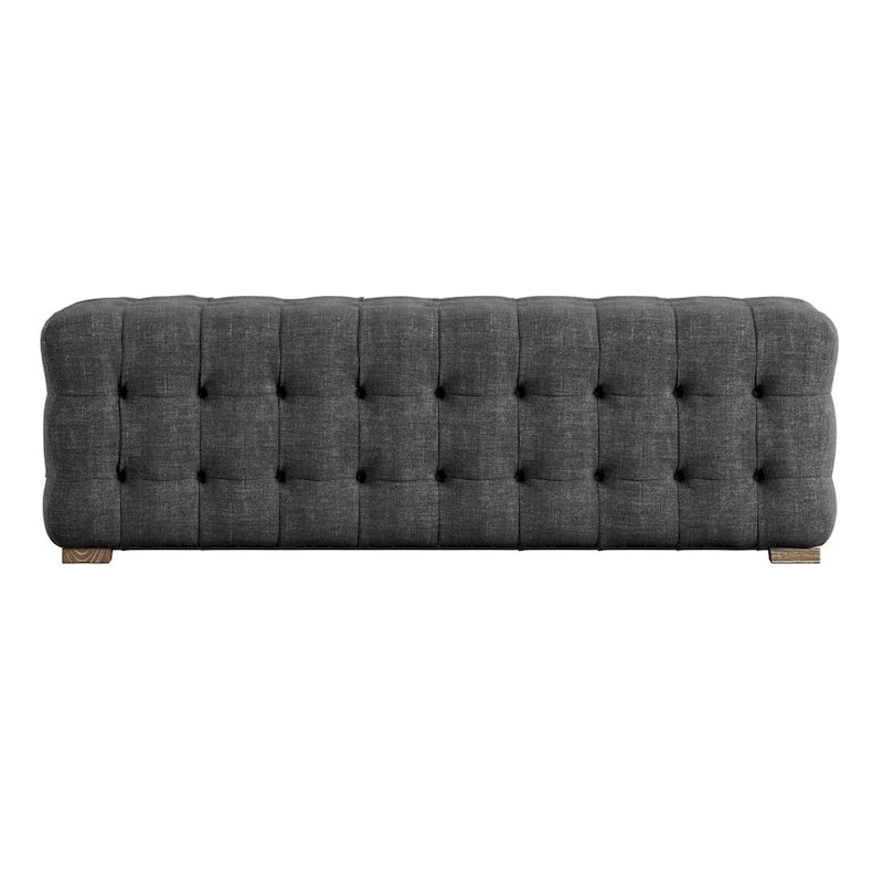 Banc capitonné en lin par