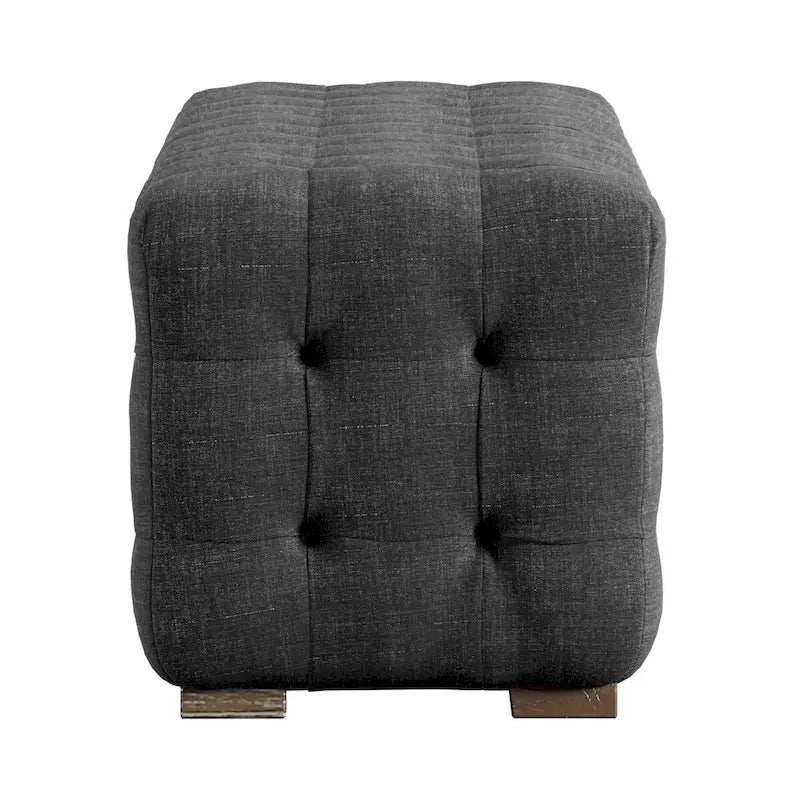 Banc capitonné en lin par