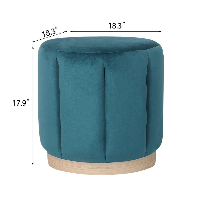 Pouf rond rembourré en flanelle pour salon