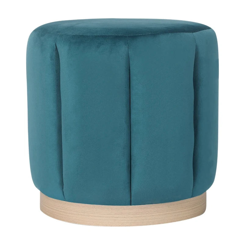 Pouf rond rembourré en flanelle pour salon