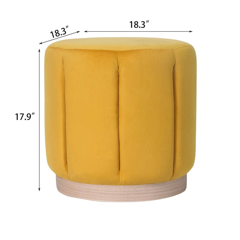 Pouf rond rembourré en flanelle pour salon