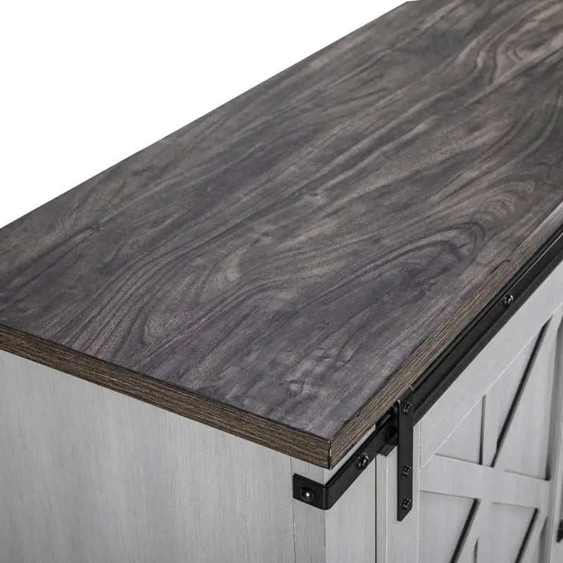 Meuble TV de 147 cm de style grange pour téléviseurs jusqu'à 165 cm