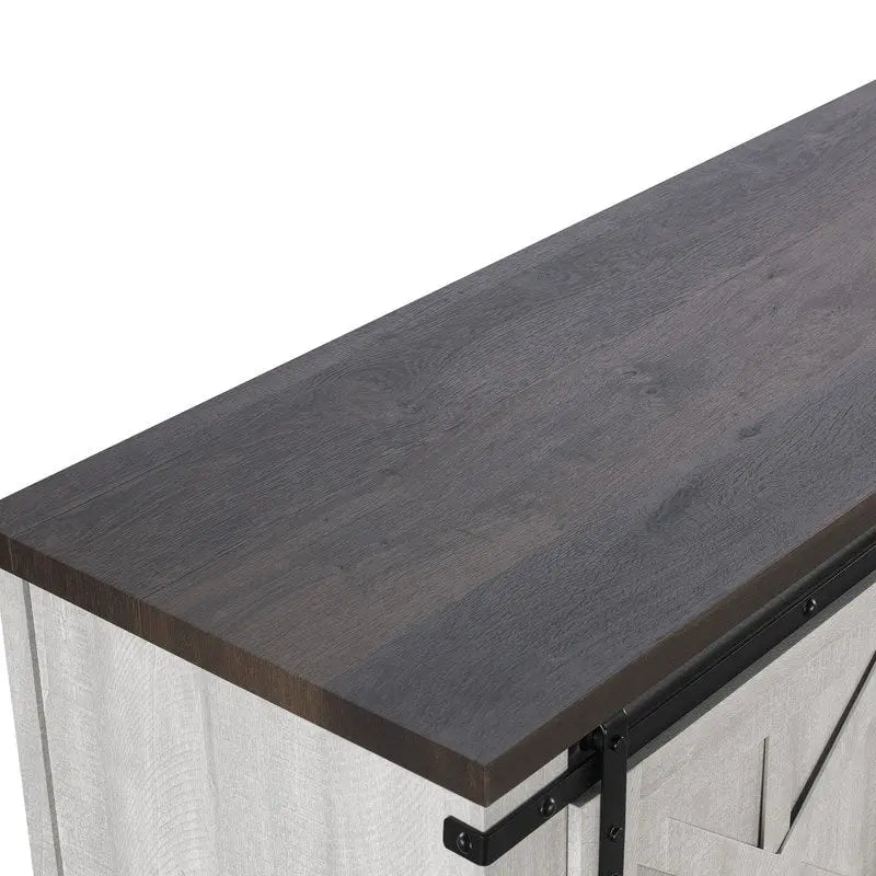 Meuble TV de 147 cm de style grange pour téléviseurs jusqu'à 165 cm