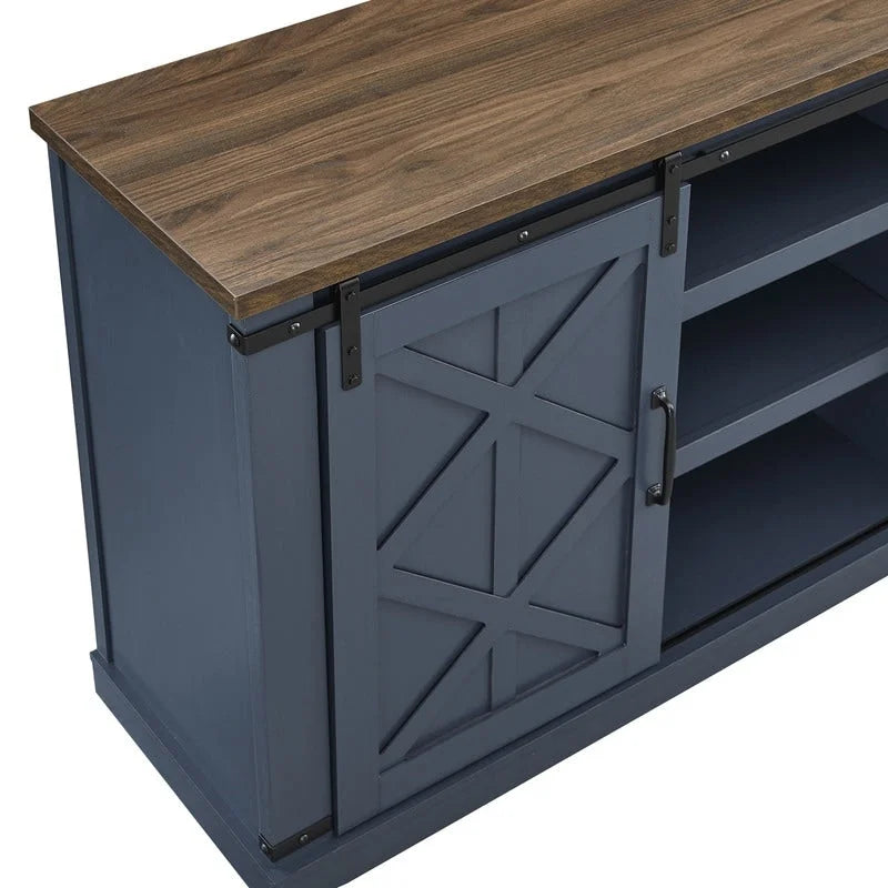 Meuble TV de 147 cm de style grange pour téléviseurs jusqu'à 165 cm