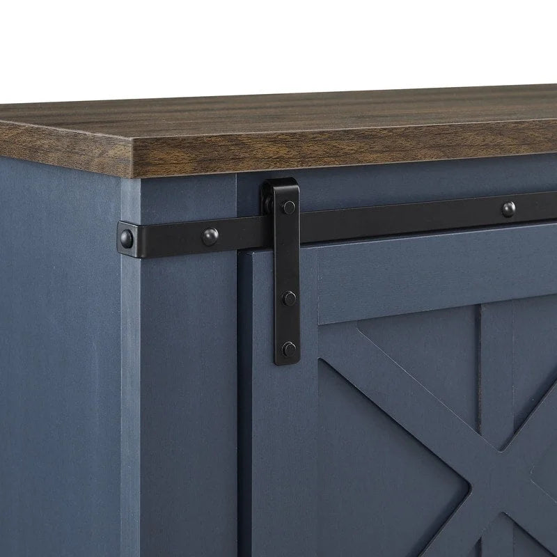 Meuble TV de 147 cm de style grange pour téléviseurs jusqu'à 165 cm
