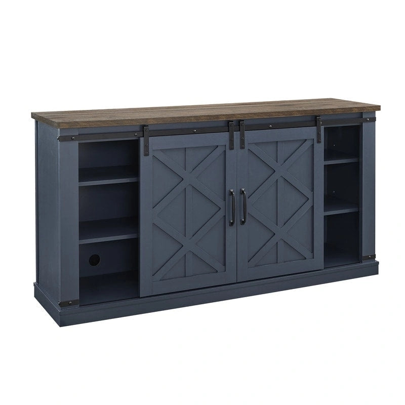 Meuble TV de 147 cm de style grange pour téléviseurs jusqu'à 165 cm