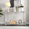 Table basse en verre chromé 43.31, table d'appoint en acrylique, console pour salon et chambre