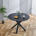 Table à manger ronde Mid-Century Modern avec plateau en MDF et pied central, table d'appoint de 42,1 po, table de loisirs