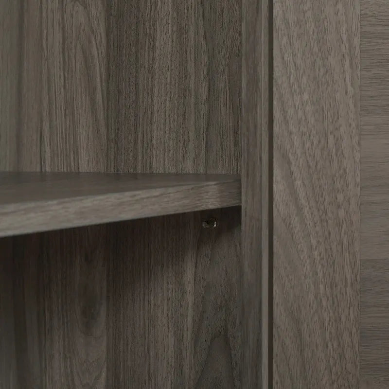 Bahut gris ardoise 165 cm en rotin synthétique avec portes de grange, meuble de rangement 4 portes pour salon, entrée, salle à manger