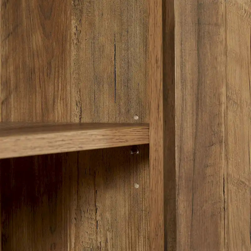 Bahut gris ardoise 165 cm en rotin synthétique avec portes de grange, meuble de rangement 4 portes pour salon, entrée, salle à manger