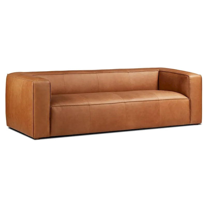 95 Sofa in Saddle Tan - Full Grain Genuine Italian Leather