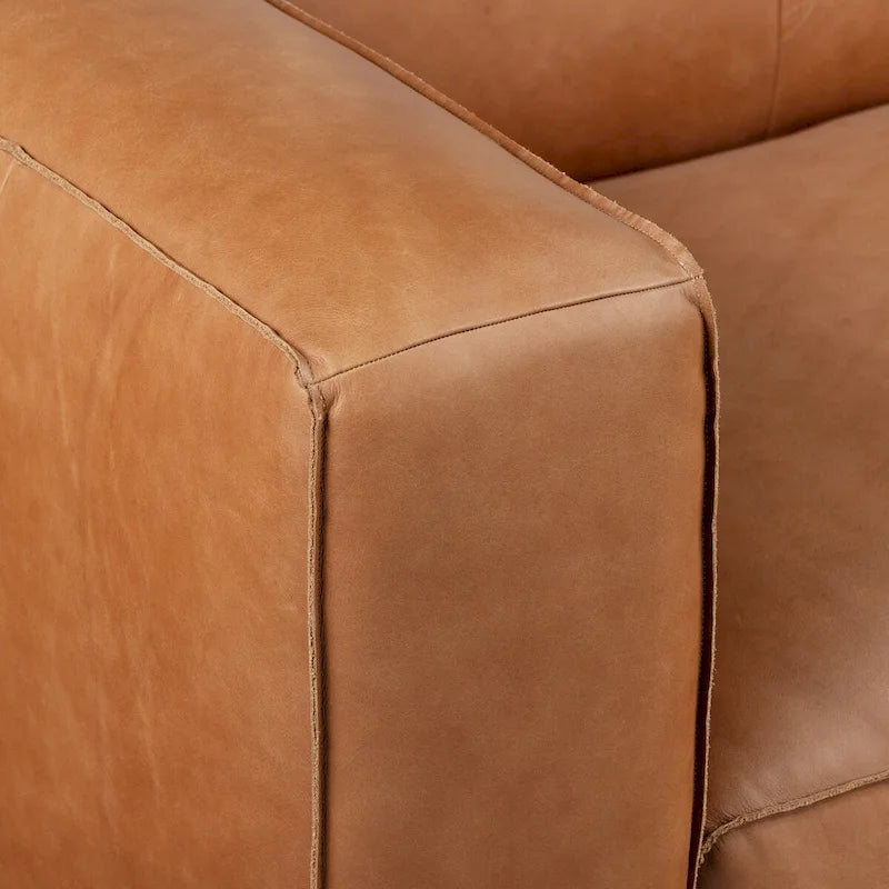 95 Sofa in Saddle Tan - Full Grain Genuine Italian Leather