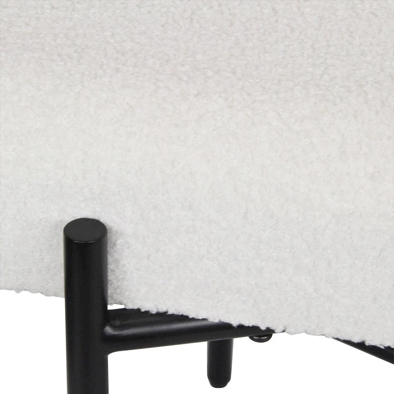 Banc d'entrée moderne blanc Tingri avec coussin supérieur