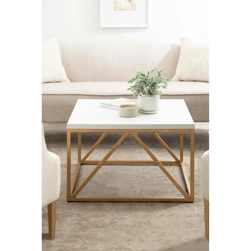 Wood and Metal Coffee Table - 28x28x18