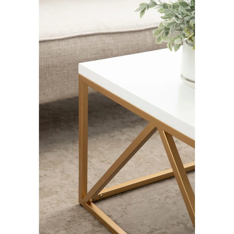 Wood and Metal Coffee Table - 28x28x18
