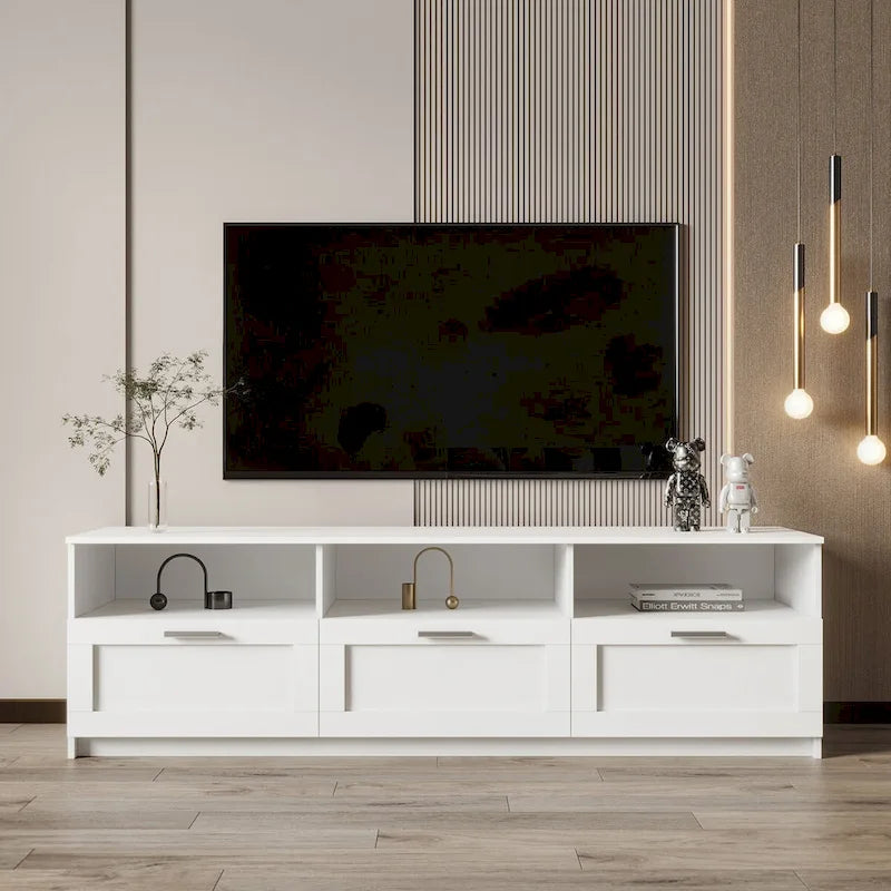 Meuble TV moderne minimaliste, meuble TV 80 pouces, casier ouvert