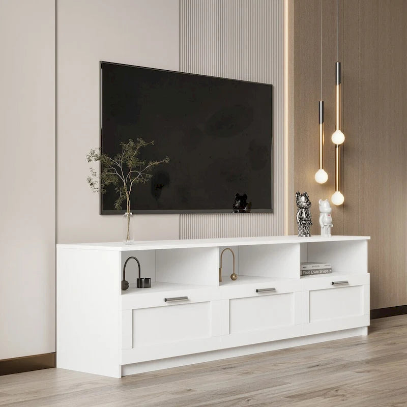 Meuble TV moderne minimaliste, meuble TV 80 pouces, casier ouvert