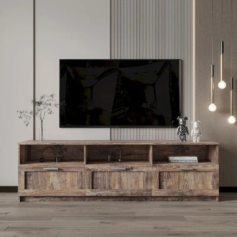 Meuble TV moderne minimaliste, meuble TV 80 pouces, casier ouvert