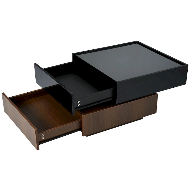 Rotating Coffee Table with 2 Drawers