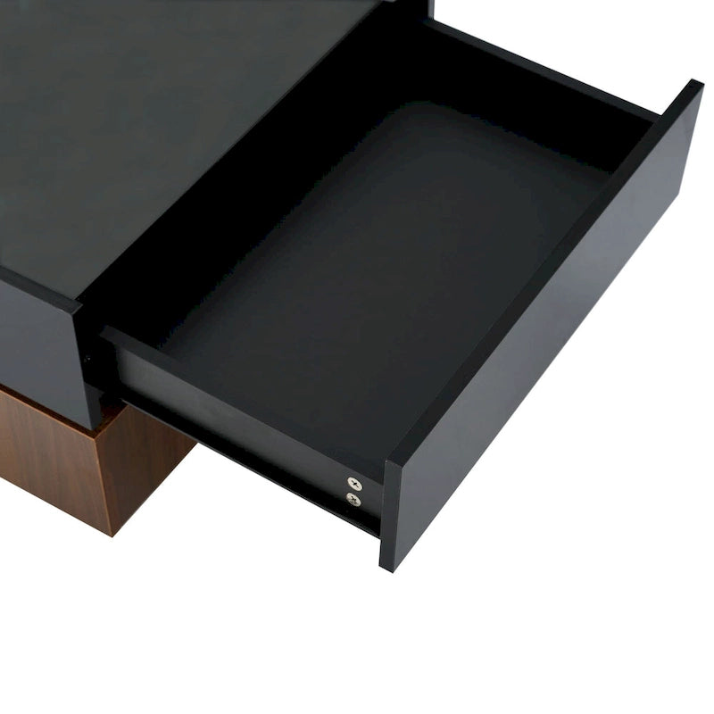 Rotating Coffee Table with 2 Drawers