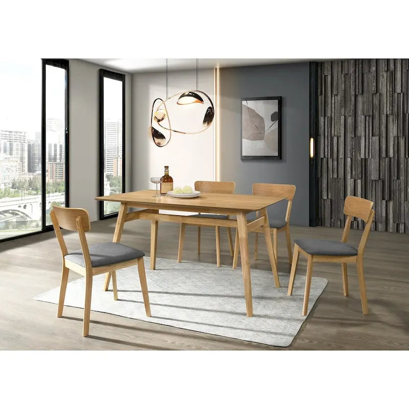 Lot de 2 chaises de salle à manger, en hévéa massif, assise coussin rembourrée en mousse, dossier échelle en bois, chaises d'appoint