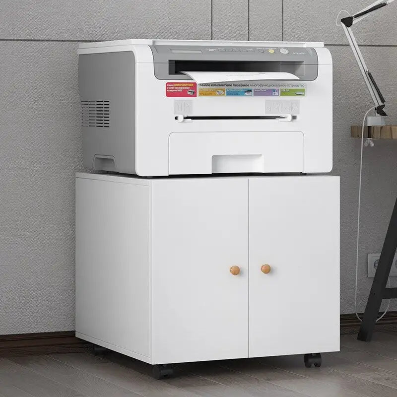 Meuble de bureau Armoire de photocopieuse Meuble pour photocopieuse à 2 portes en acier Caisson à tiroirs mobile Support d'imprimante