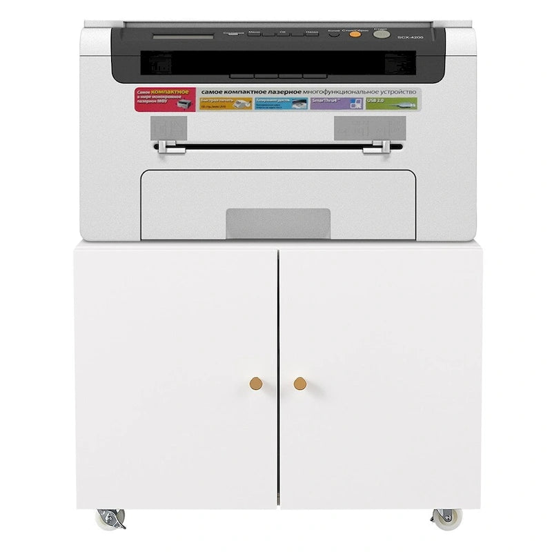 Meuble de bureau Armoire de photocopieuse Meuble pour photocopieuse à 2 portes en acier Caisson à tiroirs mobile Support d'imprimante