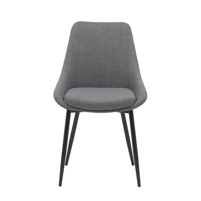 Fabric Dining Chairs with Steel Legs, Set of 2