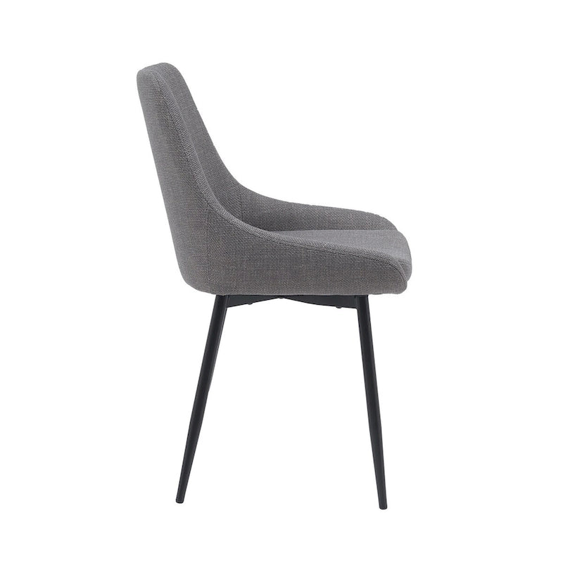 Fabric Dining Chairs with Steel Legs, Set of 2