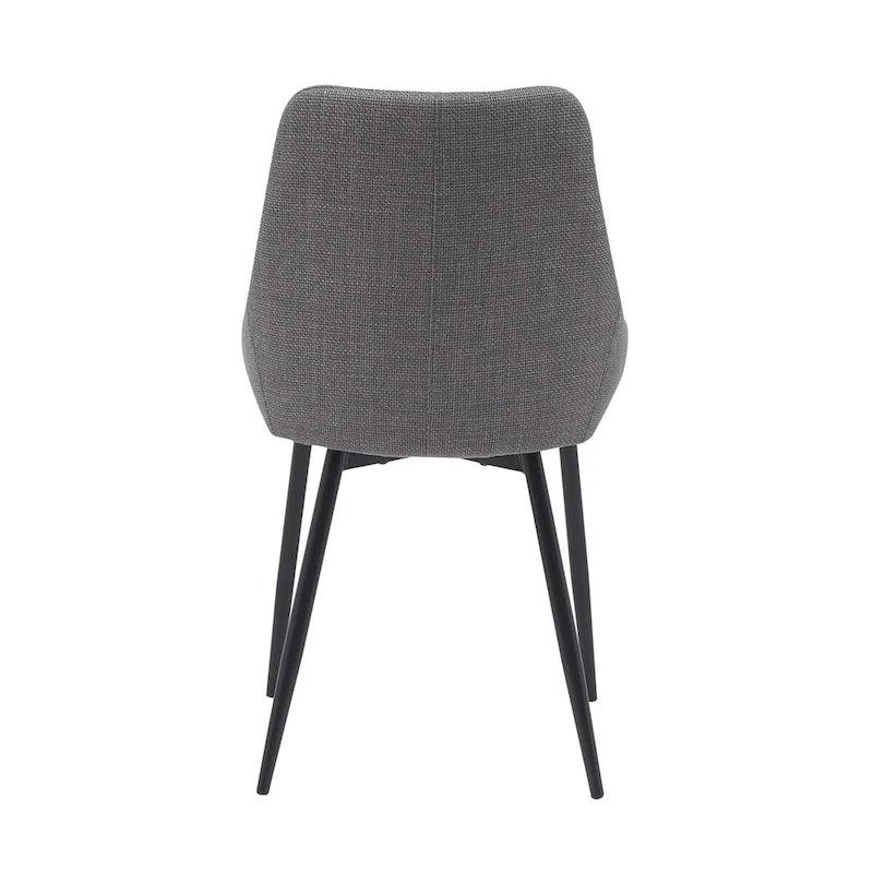 Fabric Dining Chairs with Steel Legs, Set of 2