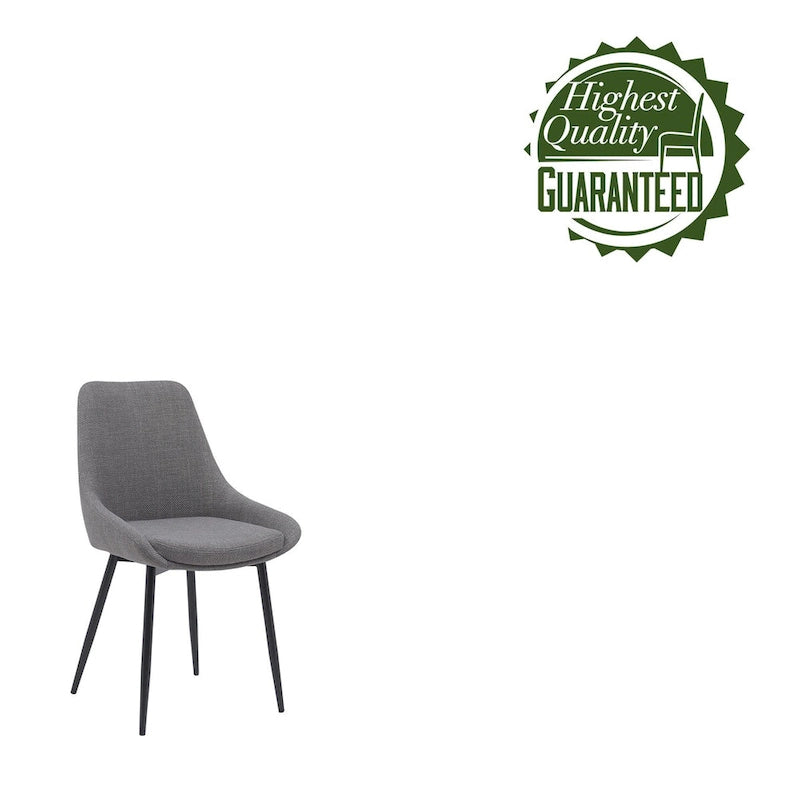 Fabric Dining Chairs with Steel Legs, Set of 2