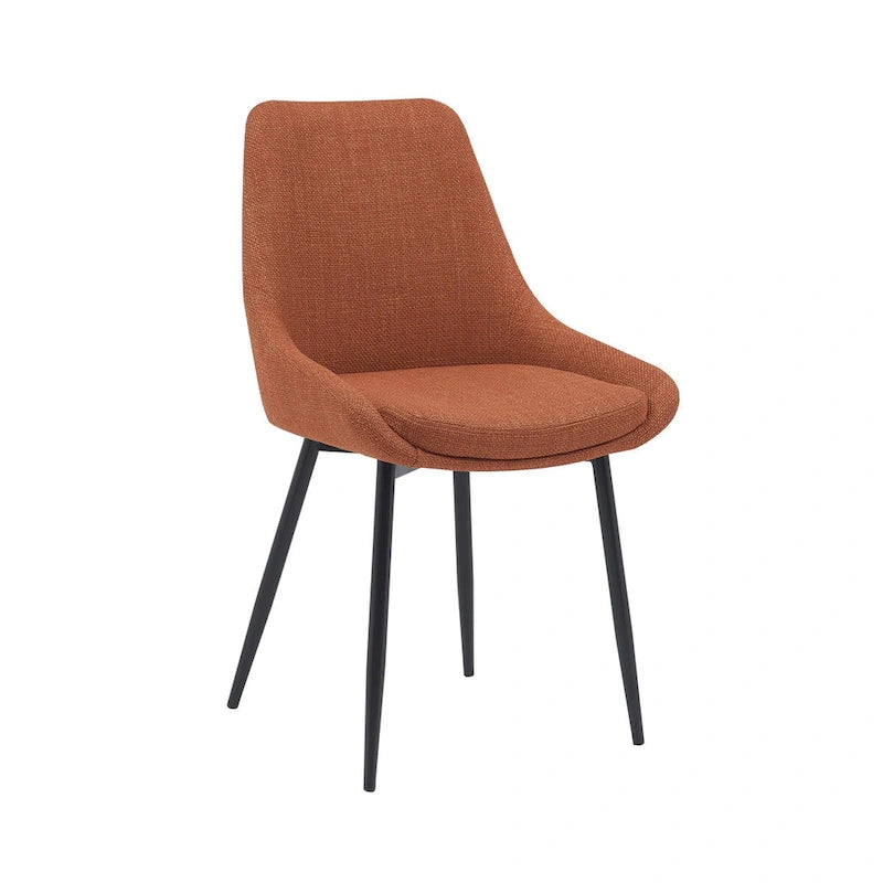 Fabric Dining Chairs with Steel Legs, Set of 2