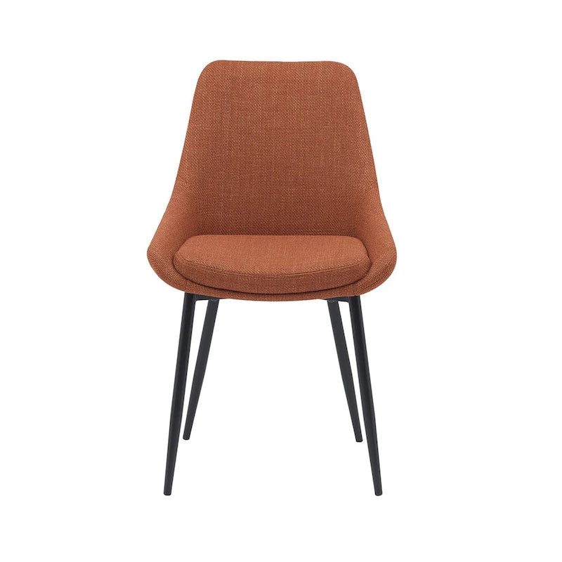 Fabric Dining Chairs with Steel Legs, Set of 2