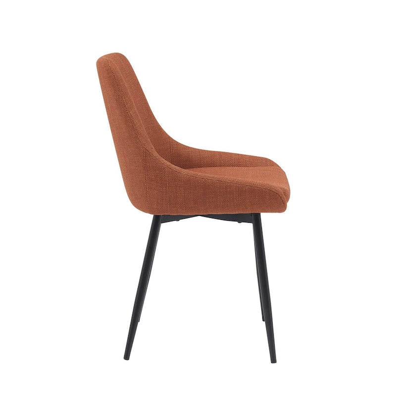 Fabric Dining Chairs with Steel Legs, Set of 2