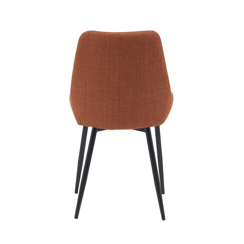 Fabric Dining Chairs with Steel Legs, Set of 2