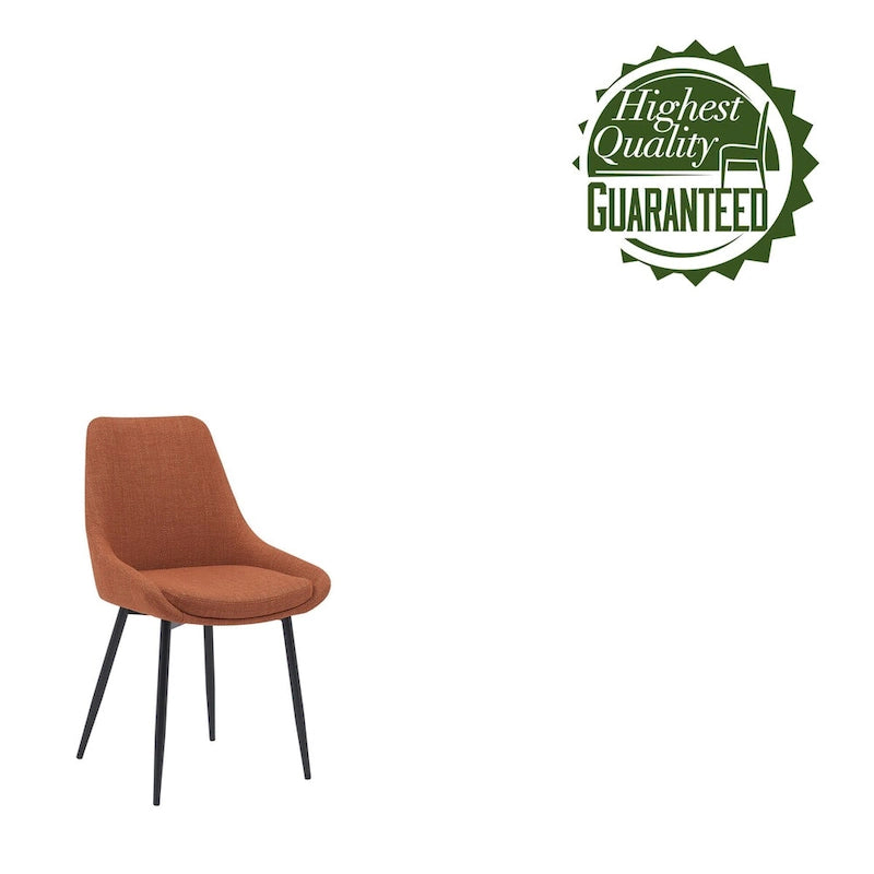 Fabric Dining Chairs with Steel Legs, Set of 2