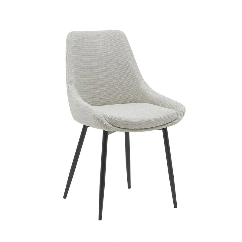 Fabric Dining Chairs with Steel Legs, Set of 2