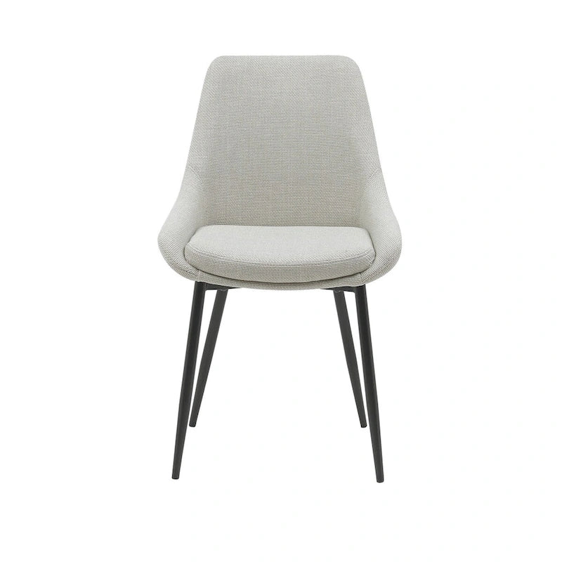 Fabric Dining Chairs with Steel Legs, Set of 2