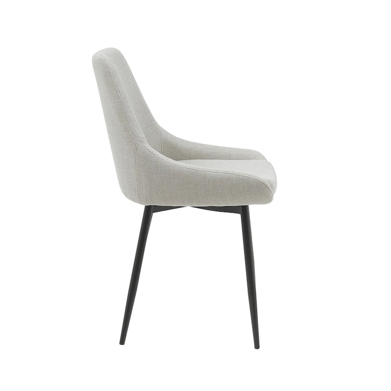 Fabric Dining Chairs with Steel Legs, Set of 2