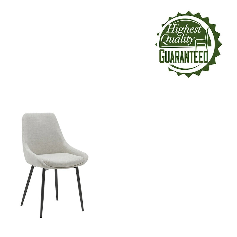 Fabric Dining Chairs with Steel Legs, Set of 2