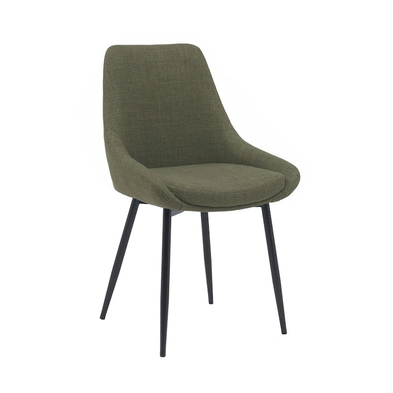 Fabric Dining Chairs with Steel Legs, Set of 2