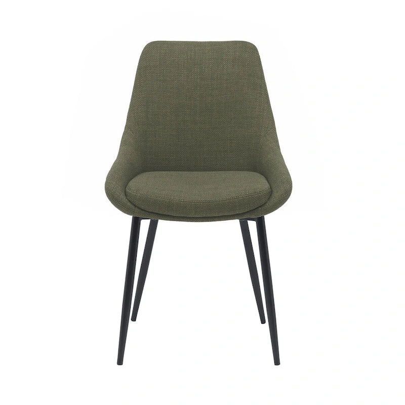 Fabric Dining Chairs with Steel Legs, Set of 2