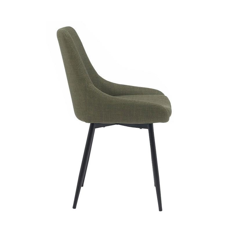 Fabric Dining Chairs with Steel Legs, Set of 2
