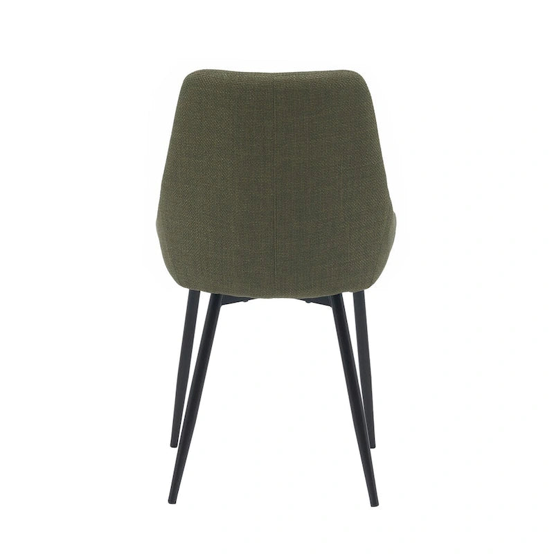 Fabric Dining Chairs with Steel Legs, Set of 2