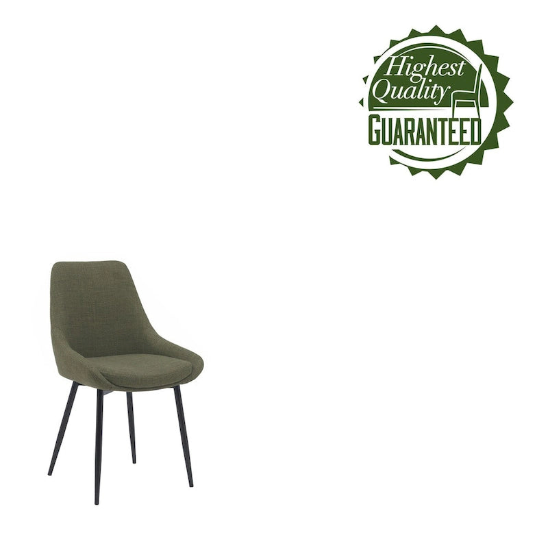 Fabric Dining Chairs with Steel Legs, Set of 2