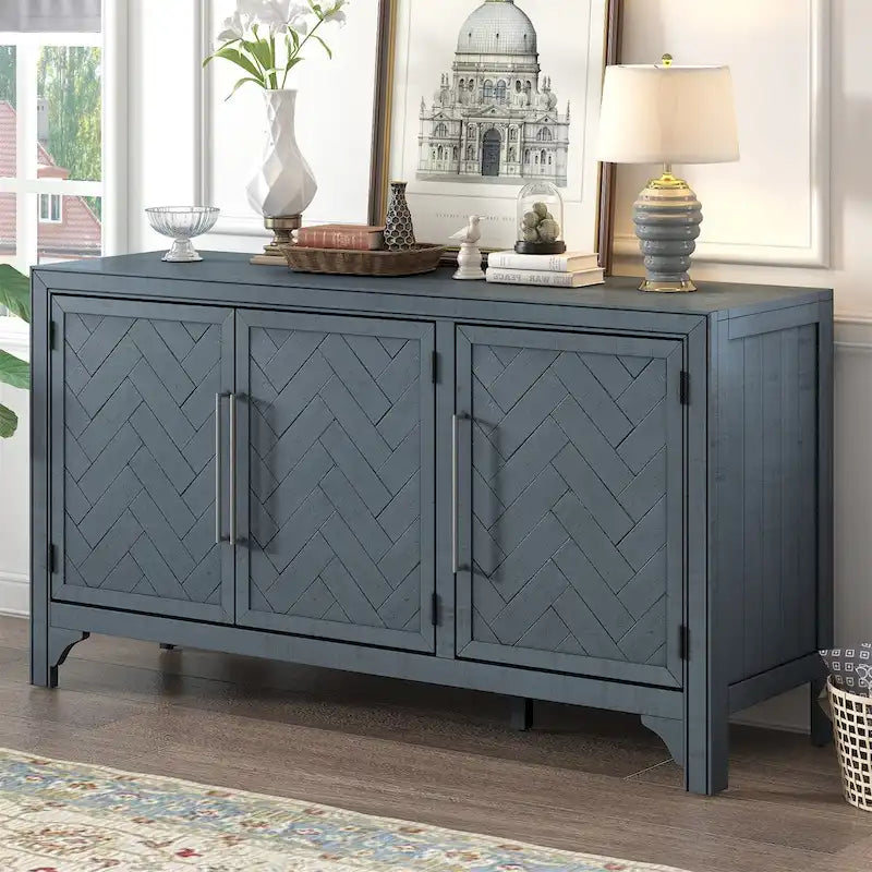 Wooden Storage Cabinet Sideboard with Adjustable Shelves